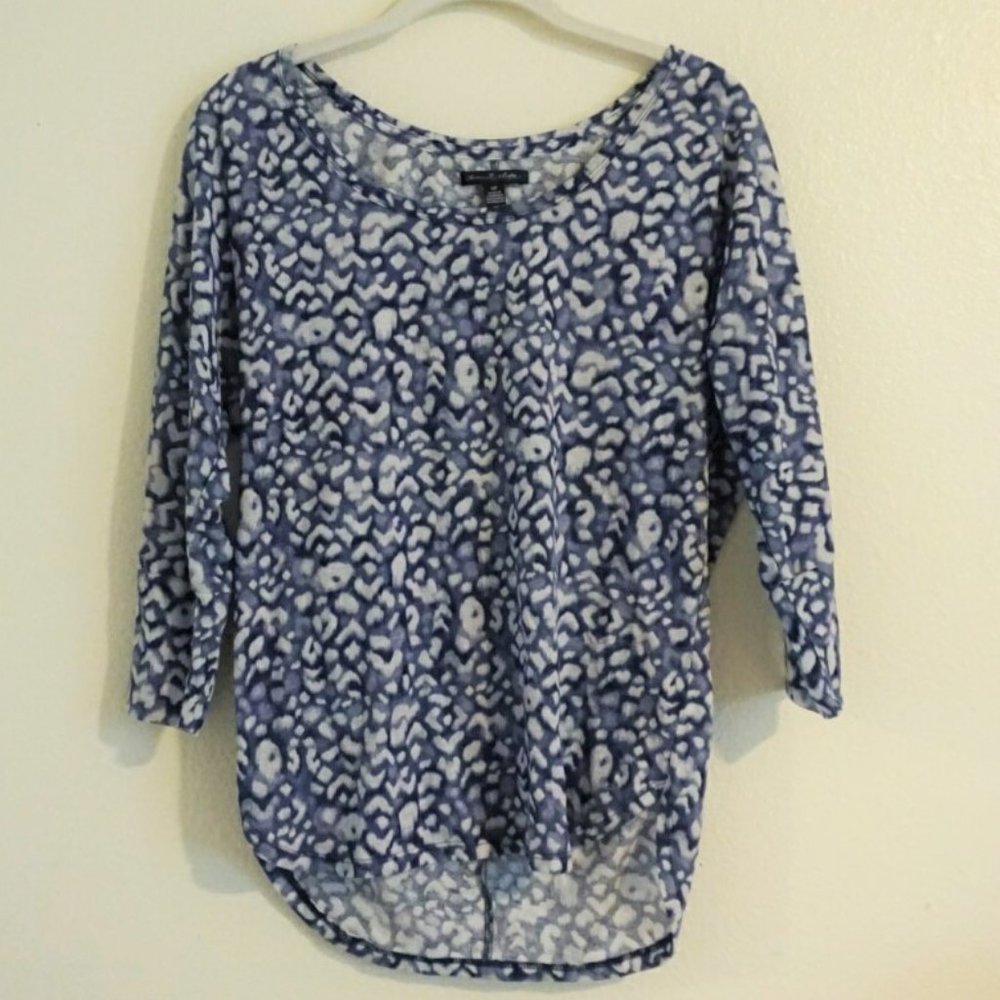 American Eagle Blue 3/4 Long Sleeve Top